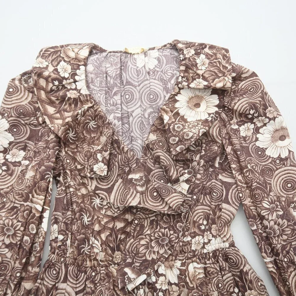 Ulla Johnson Lola Long Sleeve Floral Ruffle Mini Dress Size 4 - Picture 6 of 12